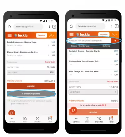 Luckia Reseña - Compartir apuesta