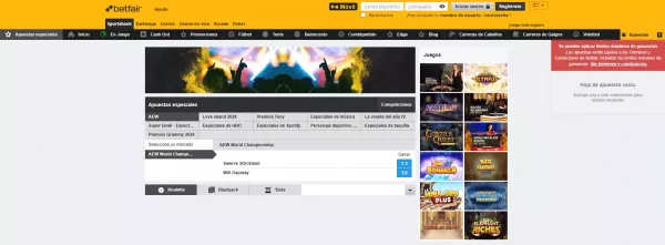 Betfair Review - Apuestas Especiales